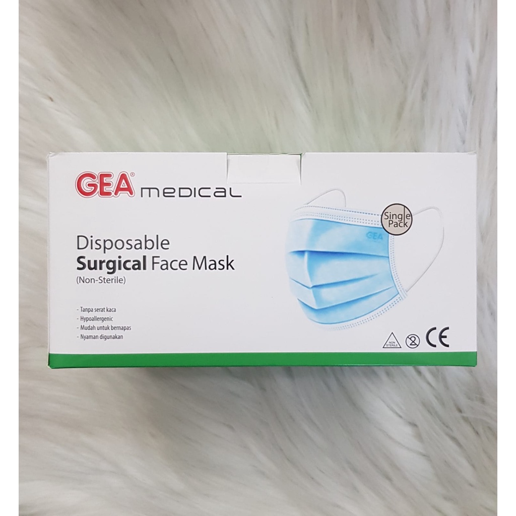 Masker Gea Surgical 3ply Earloop isi 50 pcs