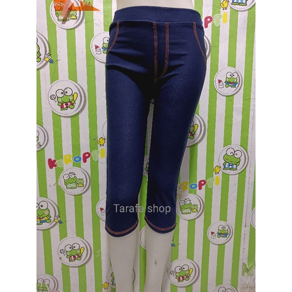 LEGGING WANITA PENDEK DENIM 7/8 UKURAN STANDAR DAN JUMBO/ CELANA LEGGING PENDEK 7/8