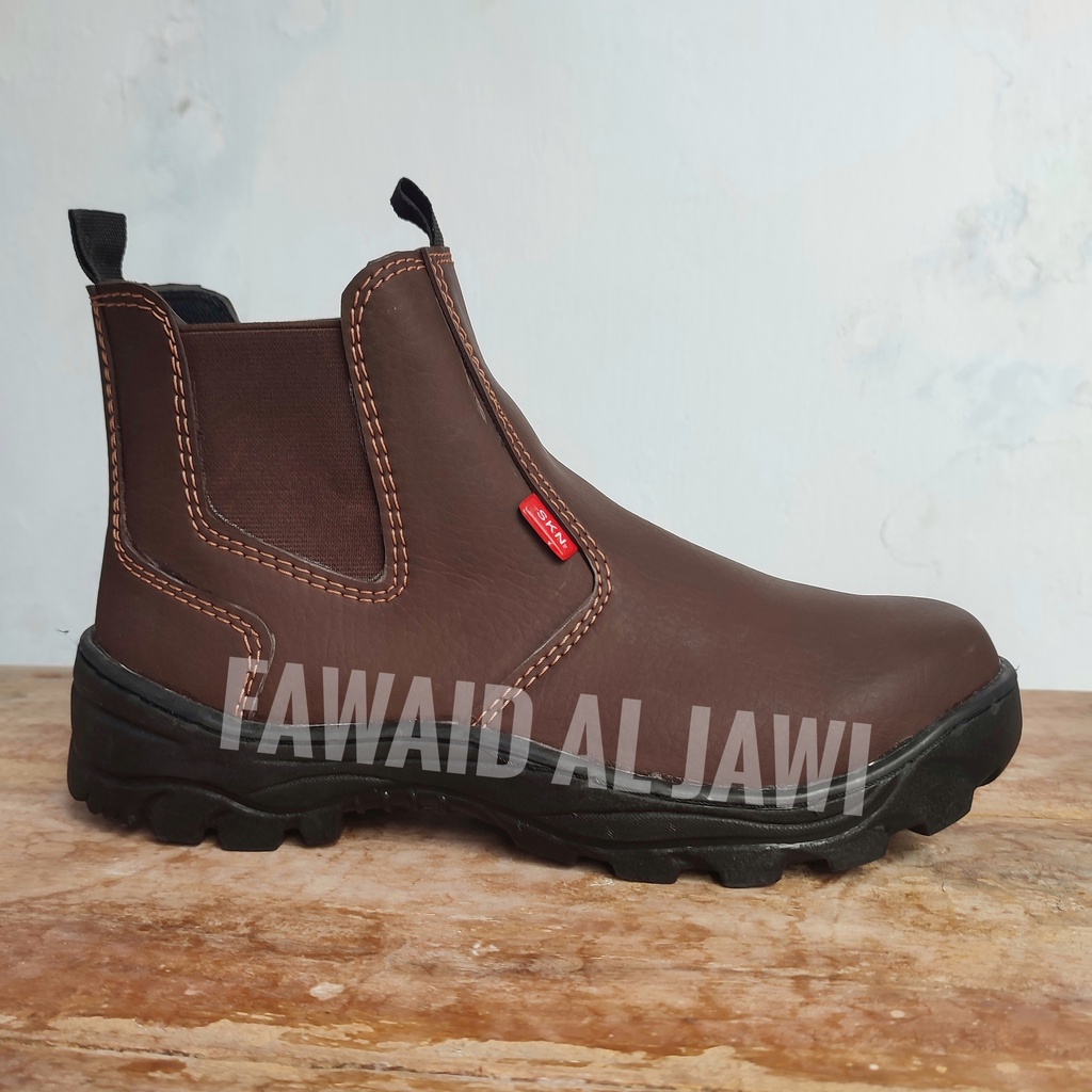 Sepatu Safety Kingshoes Safety Boot Ujung Besi Slip on Kerja Pabrik Proyek Termurah Anti Licin