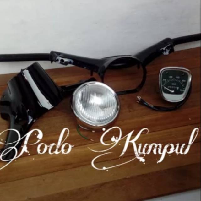 Kepala c70 set Hitam bonus topi lampu