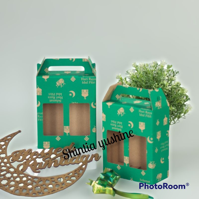 

kardus boks lebaran hampers buat botol