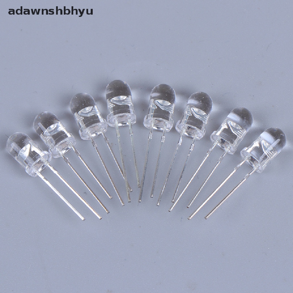 Adawnshbhyu 100pcs 5mm LED Aneka Kit Putih Hijau Merah Biru Kuning Dioda Pemancar Cahaya
