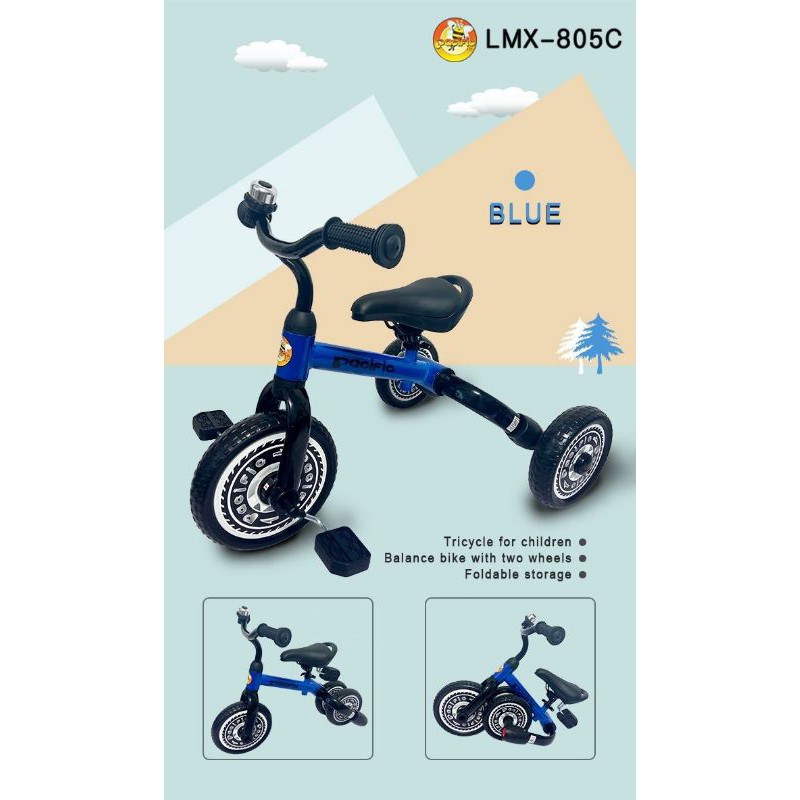 Sepeda Anak Pacific LMX - 805C 2 fungsi bisa roda 3 dan balance bike