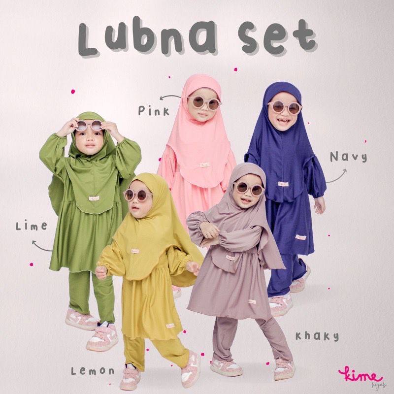 Setelan baju anak lengkap ( Gamis + hijab )/ Oneset Anak , Piyama Anak, Baju tidur anak &quot;Lubna Set&quot;