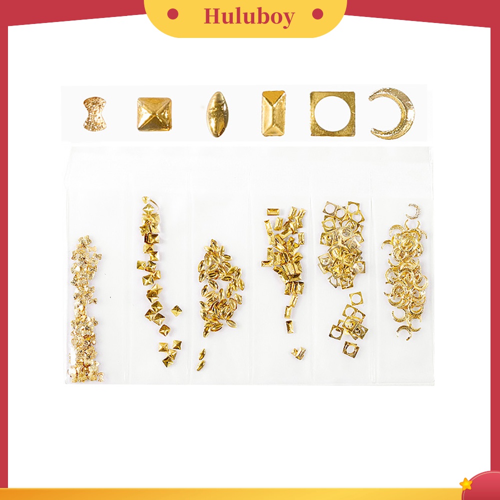 Huluboy Huluboy♡ Hiasan Kuku Bentuk Bulanbintang Hollow Bahan Metal Untuk DIY Nail Artmanicure