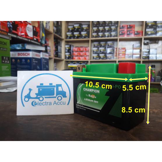 Jual AKI MOTOR YAMAHA AEROX ACCU LITHIUM ION CHAMPION HAIJIU KERING