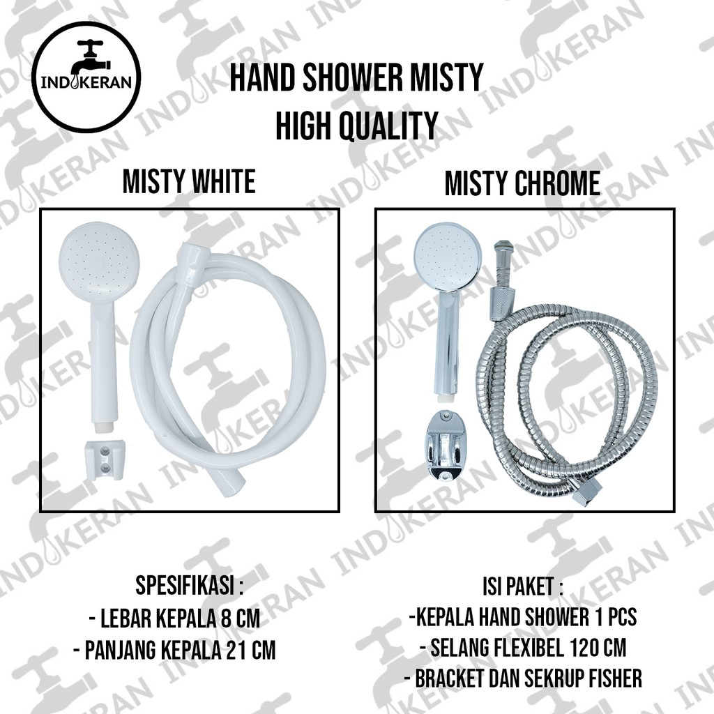 INDOKERAN - Hand Shower Mandi Warna - 1/2 Inch - High Quality