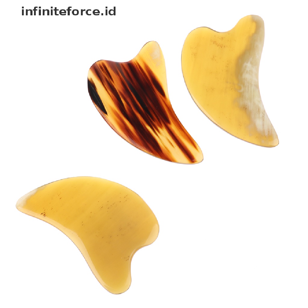 (infiniteforce.id) Alat Pijat Gua Sha Bahan Tanduk Kerbau Alami Untuk Wajah / Leher / Tubuh