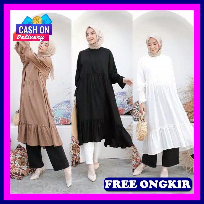 Baju Tunik Wanita Kekinian Baju Remaja Muslim Atasan Cewek Keren Buju Cewe Lebaran 2023 Bsju Perempu