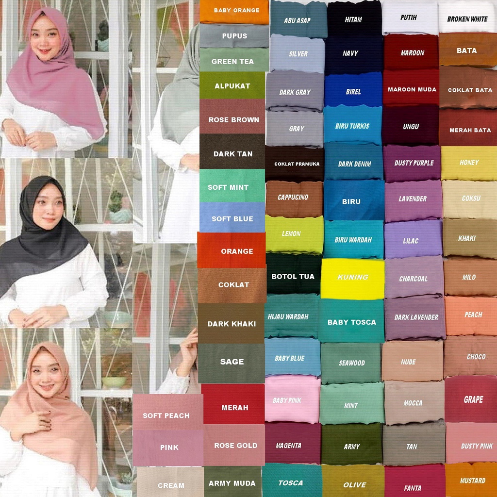 Bella Square Polycotton Hijab Segi Empat PART I