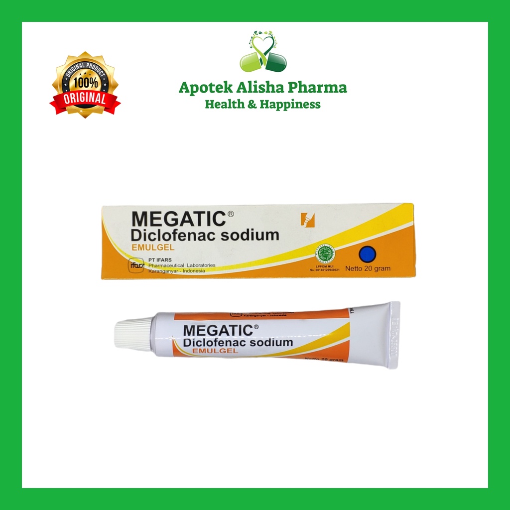 MEGATIC EMULGEL tube 20gr-Megatic Gel/Megatic Jell/Krim Untuk Radang Sendi/Otot/Rematik/Keseleo/Kaki Terkilir/Megatik Gel