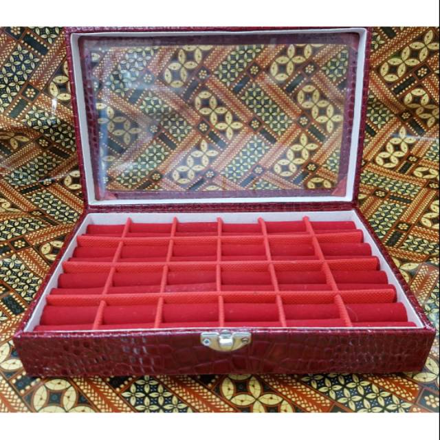 Kotak cincin batu akik isi 24 bh