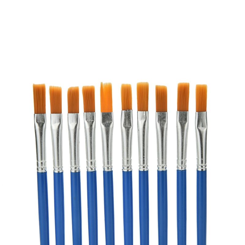 Kuas Lukis Flat Brush Body Painting Bahan Nilon Warna Biru