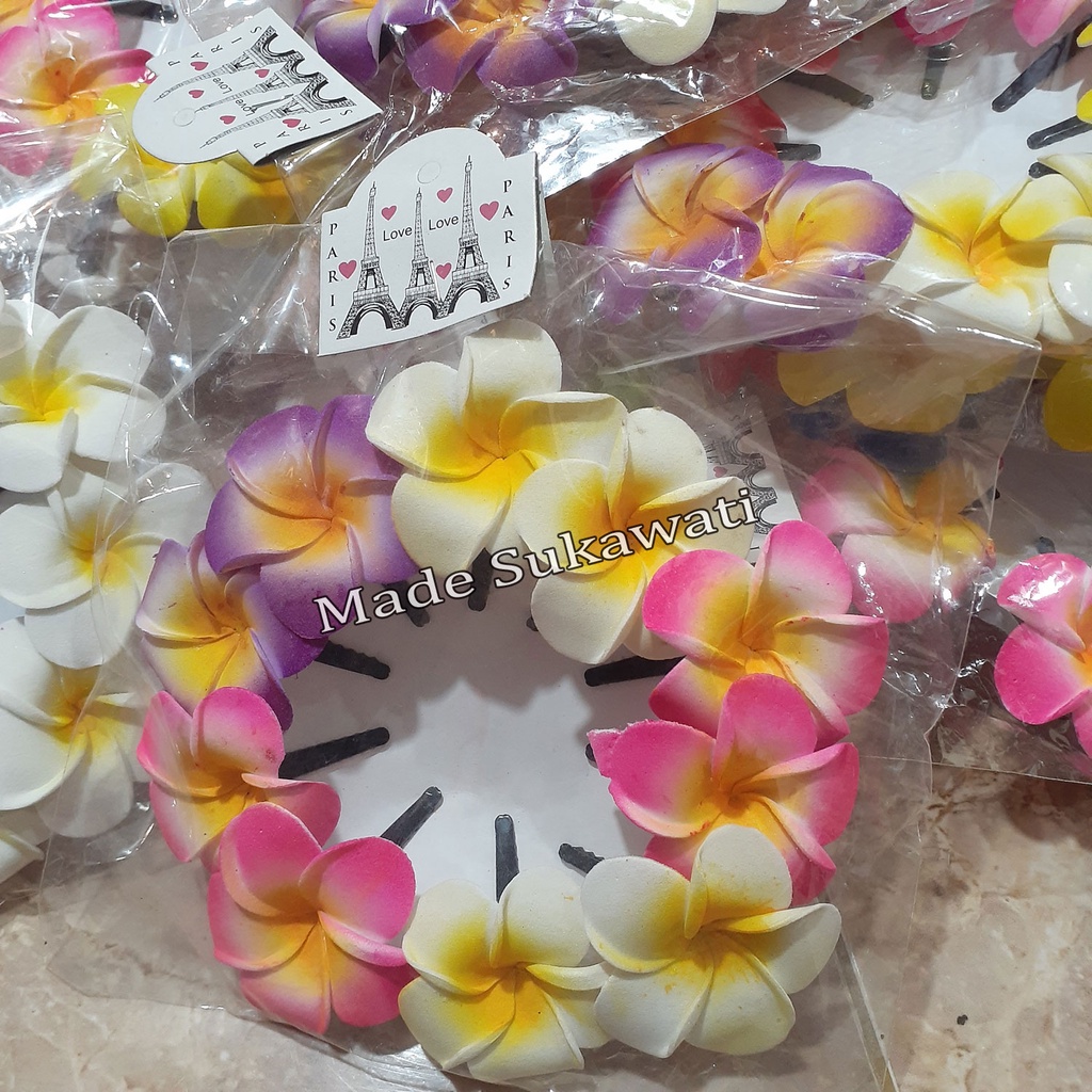 Jepit bunga 1set Bunga kamboja isi 10pcs