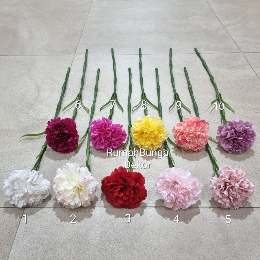 Jual Bunga Carnation Anyelir Artificial Latex x1 ( Ada 10 Warna , HARGA ...