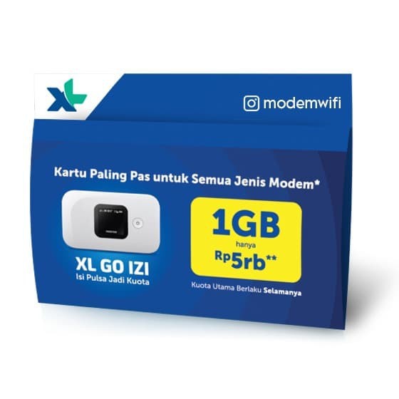 Kartu Perdana XL Go IZI SP0K untuk Modem Wifi Mifi 4G Huawei Sierra ZTE