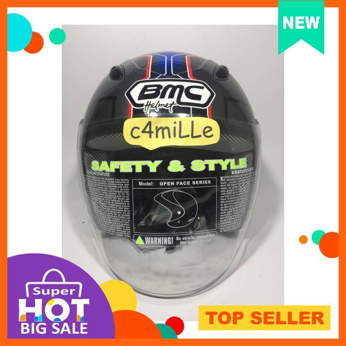 Helm Bmc Milan Avenger Captain America 02 Graphic Metalic Half Face