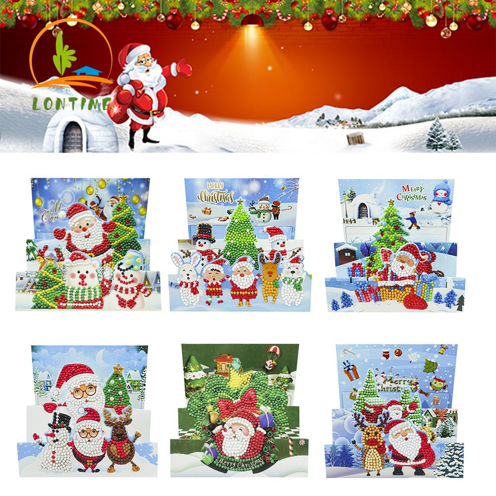 Lontime Kartu Ucapan Undangan Natal 5d Diamond Painting Diy Handmade Shopee Indonesia