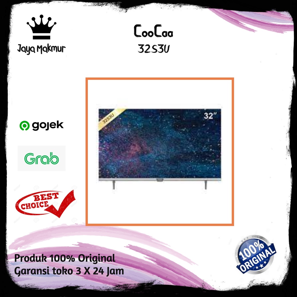 COOCAA LED TV 32S3U-32 INCH SMART DIGITAL YOUTUBE / Coocaa 32S3U / Smart TV Coocaa