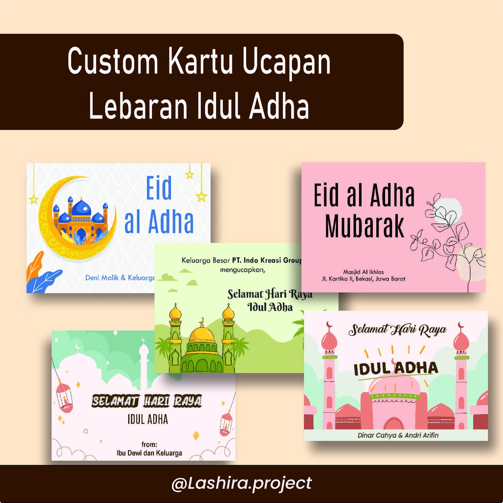 Kartu Ucapan lebaran idul adha custom untuk hampers hari raya qurban