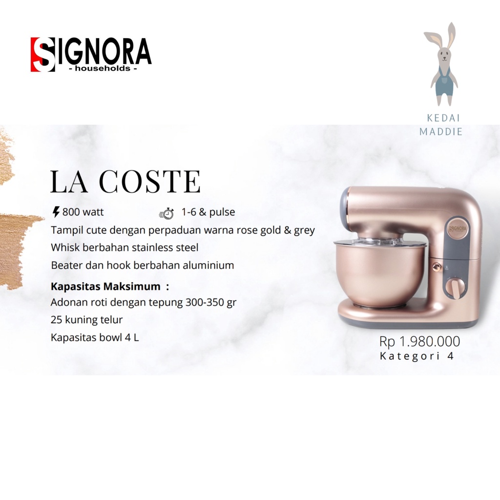 Standing Mixer La Coste Signora 4 liter