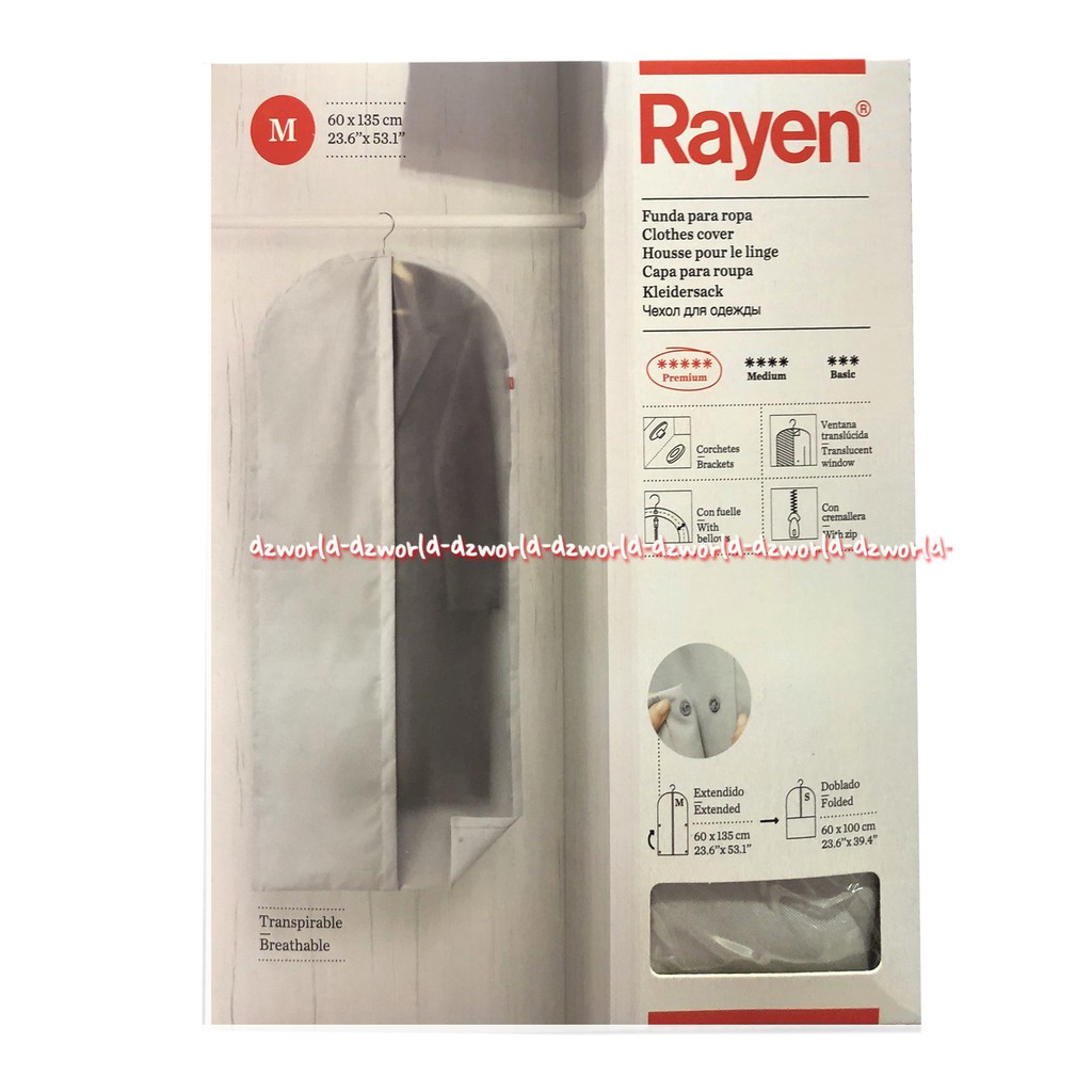 Rayen Clotes Cover Plastic Plastik pembungkus Pelindung Pakaian Jas Transparan Resleting