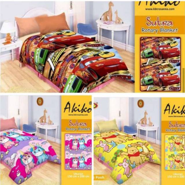 Selimut Akiko LOL, Doraemon,Hello Kitty, Keropi dll by Rosanna 150x200