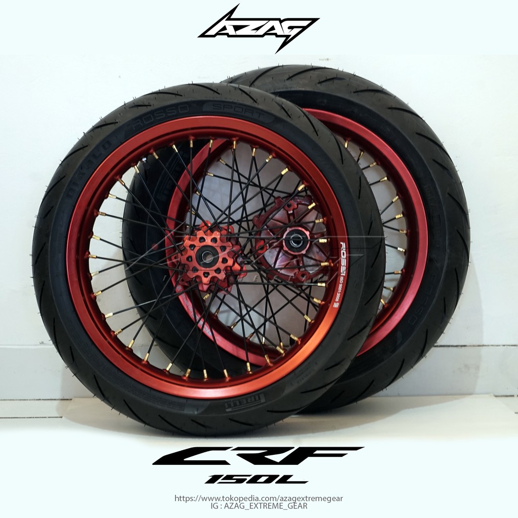 BAN SET velg v-rossi ban pirelli modif supermoto klx dtracker crf wr