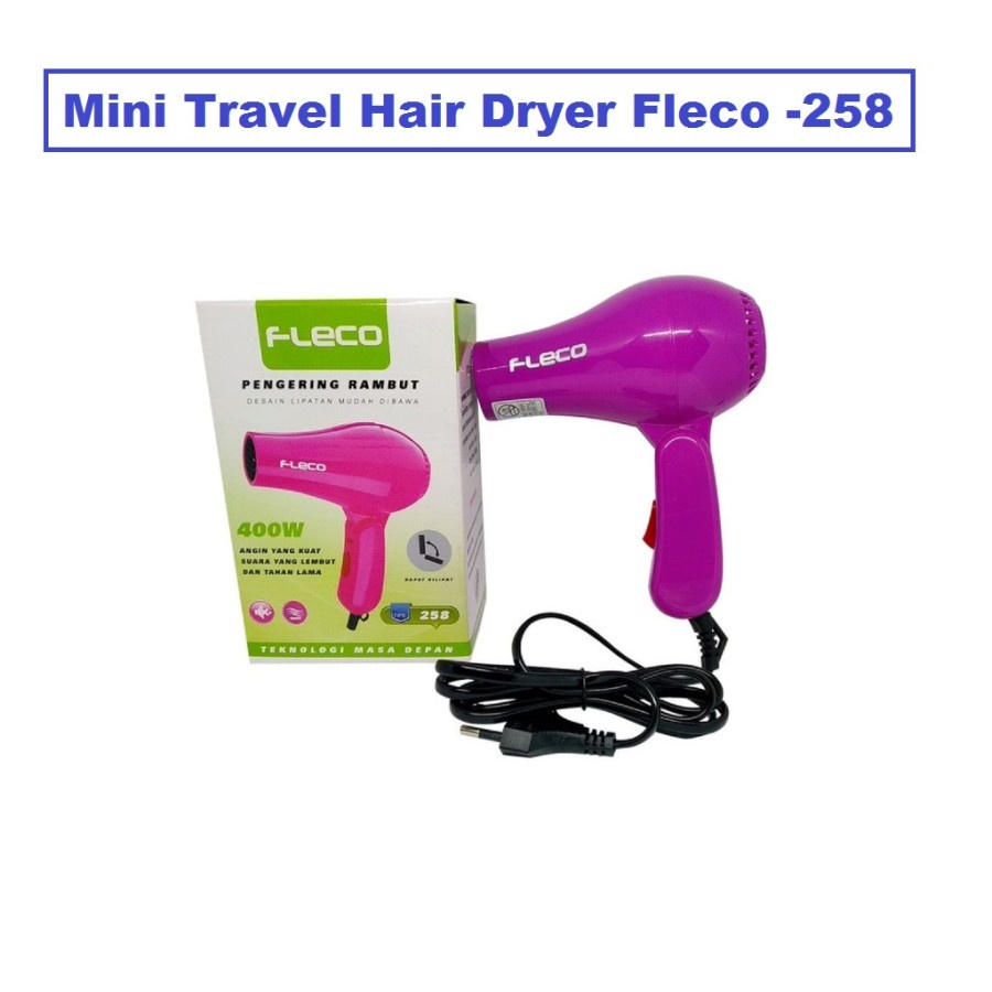 COD Hairdryer Pengering Rambut Mini Fleco 258 Hair Dryer Hairdrayer