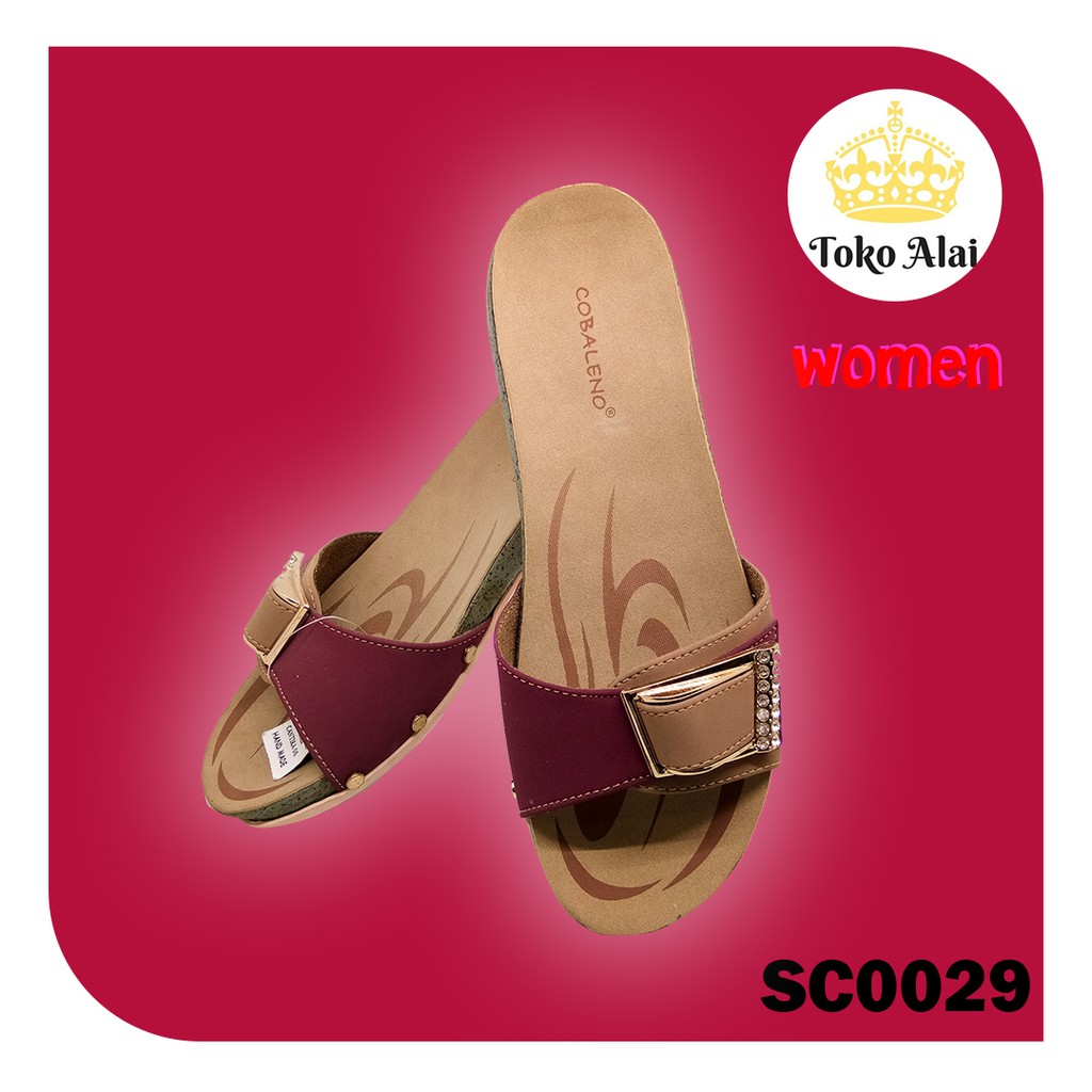 Sandal Sendal Selop Cewek Wanita Dewasa Flat Ban COBALENO Slip On Mules Kekinian Import Korea Terbar