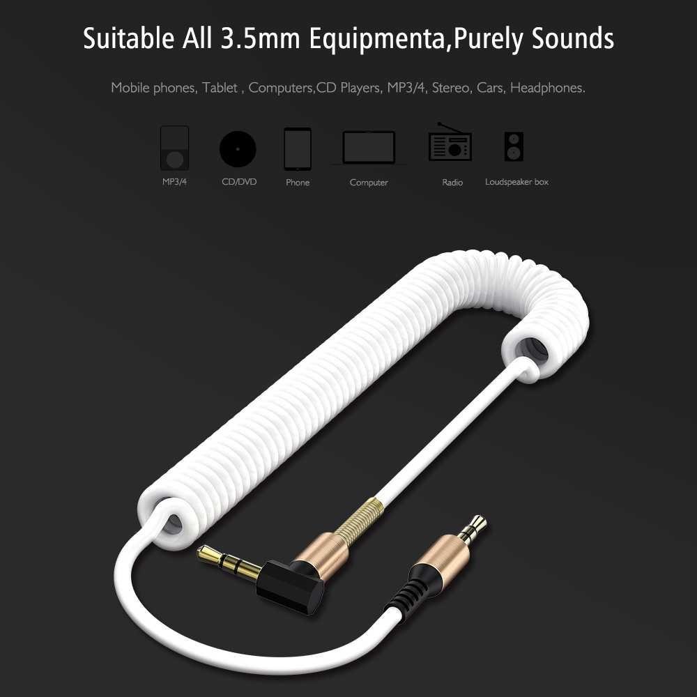 Kabel Audio AUX 3.5mm Spring L Jack 1.5m KN 04 Cable Penghubung Musik Speaker Kualitas Suara Jernih