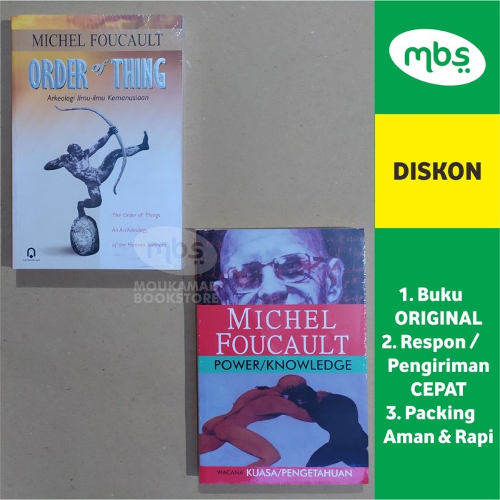

PROMO!!! PAKET BUKU MICHEL FOUCAULT - ORDER THING DAN POWER KNOWLEDGE - 2 TERMURAH