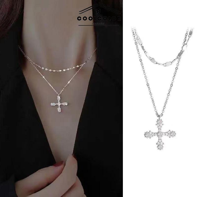 COD ❤️Kalung Titanium Pria Wanita Anti Karat Dan Tidak Luntur Kalung Liontin Bentuk Segitiga Geometris Kalung Baja Gaya Hip Hop Unisex Fashion Murah Hadiah Ulang Tahun COD