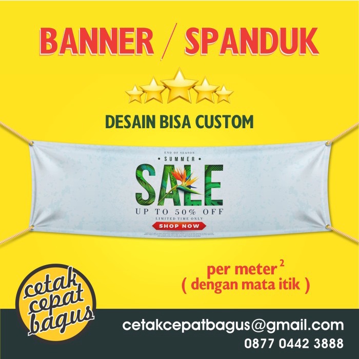 Jual Cetak Spanduk Banner Flexy Murah ( DESAIN CUSTOM ) Ready Stok ...