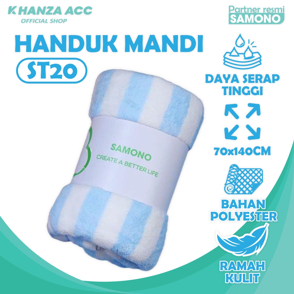 KHANZAACC SAMONO ST20 Handuk Mandi Dewasa Bahan Lembut Cepat Kering Termurah High Quality