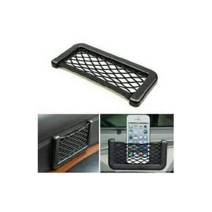 Car Net Organizer Wadah Jaring Pockets Hp Charger Dashboard Mobil