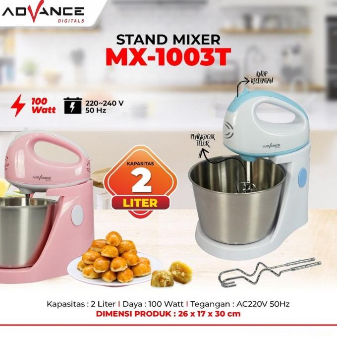 Advance Stand Mixer MX1003T kapasitas 2Lt Garansi Resmi 1 Tahun