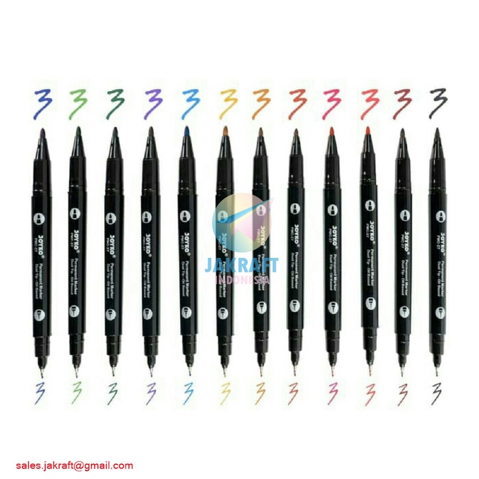 

Mantap Spidol Permanen 12 Warna 2 In 1 Joyko Pmc-27 Color Permanent Marker Hot Sale