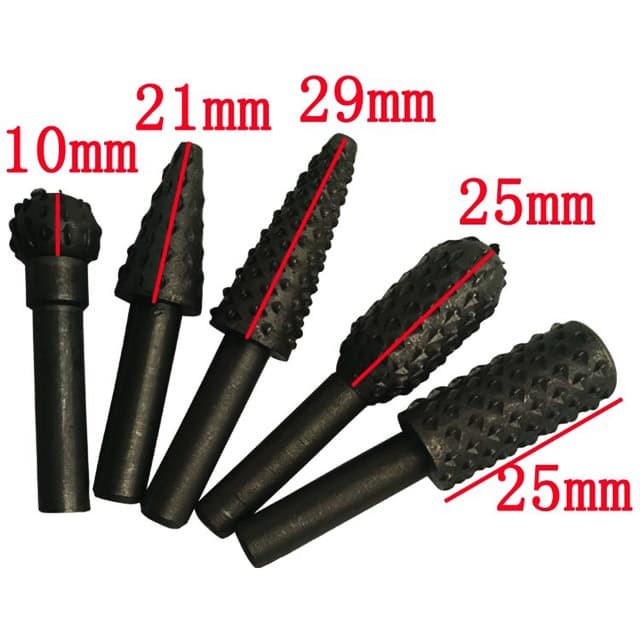 Mata Bor Kikir Kerok Kayu black steel rotary rasp burr set 5pcs embossing grinding bits emboss ukir