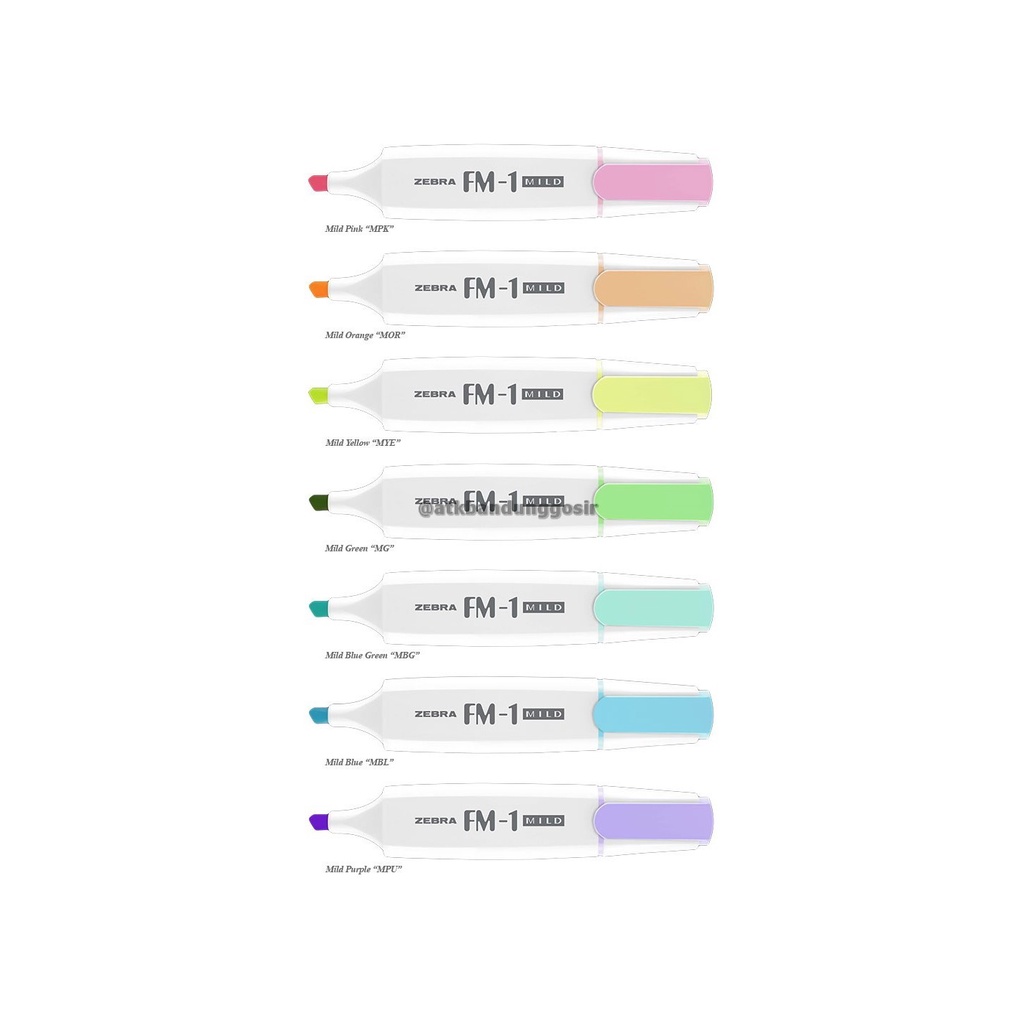 

Highlighter Textliner Zebra FM-1 Ready 7 warna Pastel ABG - Satuan