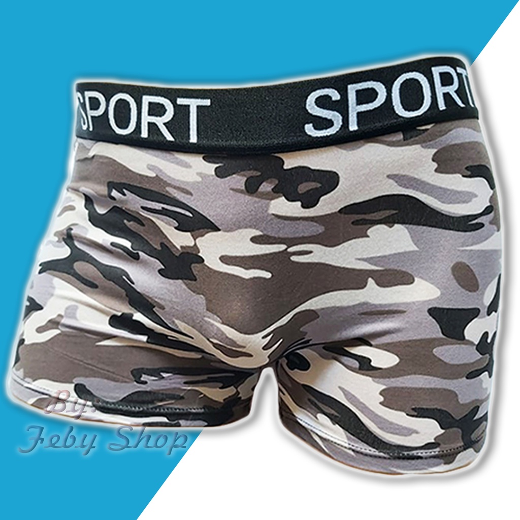 1pcs Celana Dalam Boxer Pria Sport Loreng - Boxer Pria Elastis Adem Nyaman