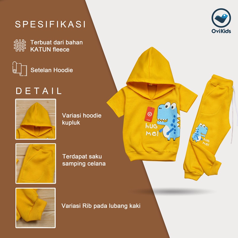 Setelan Anak Sweater Set Hoodie OVI RUN Atasan Bawahan Unisex Hoodie Set Pakaian Baju Anak 1-6 Tahun OVIKIDS