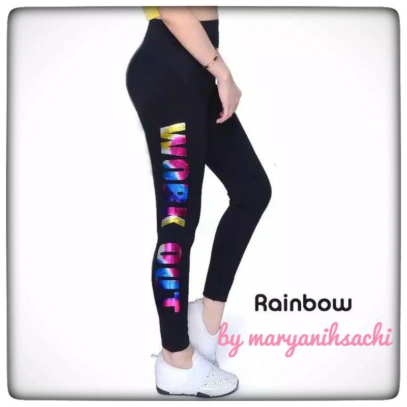 Legging Olahraga Jumbo Sablon Work Out