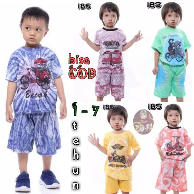 BAJU ANAK SETELAN PENDEK MOTIF GAMBAR LUCU KARTUN MURAH BAJU ANAK MURAH PAKAIAN ANAK COWOK JERSEY