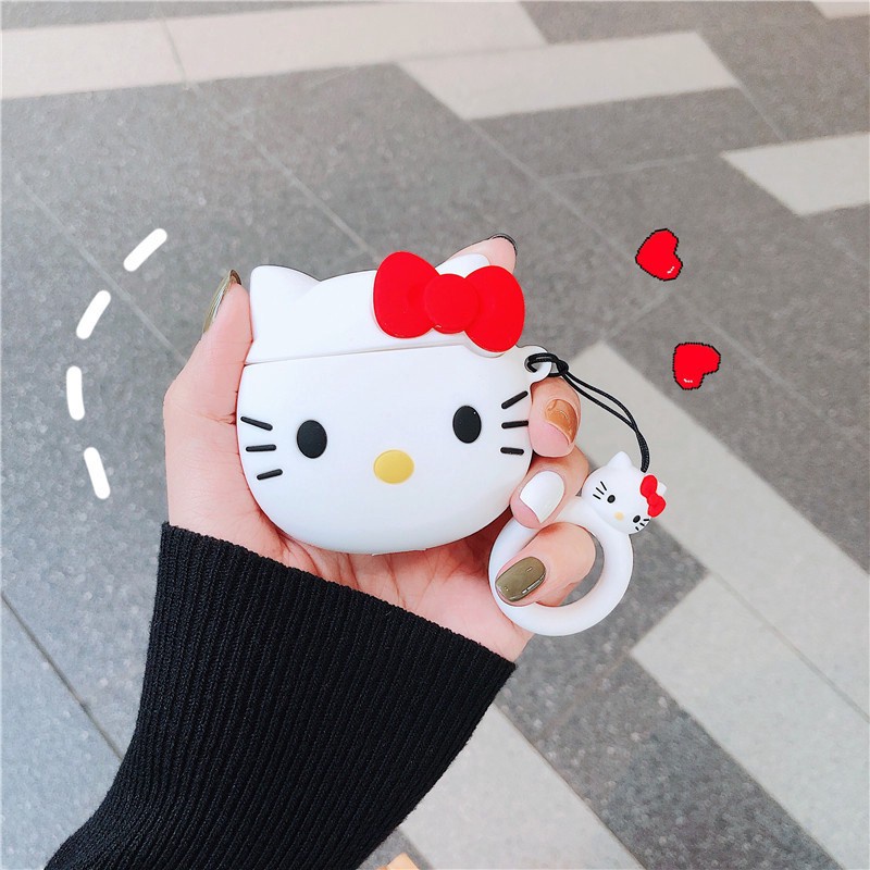 3d Kartun Lucu Hello Kitty AirPods Pro3 AirPods Pro Anti Jatuh Silikon Lembut Pro 3Case Headset Perlindungan Cover