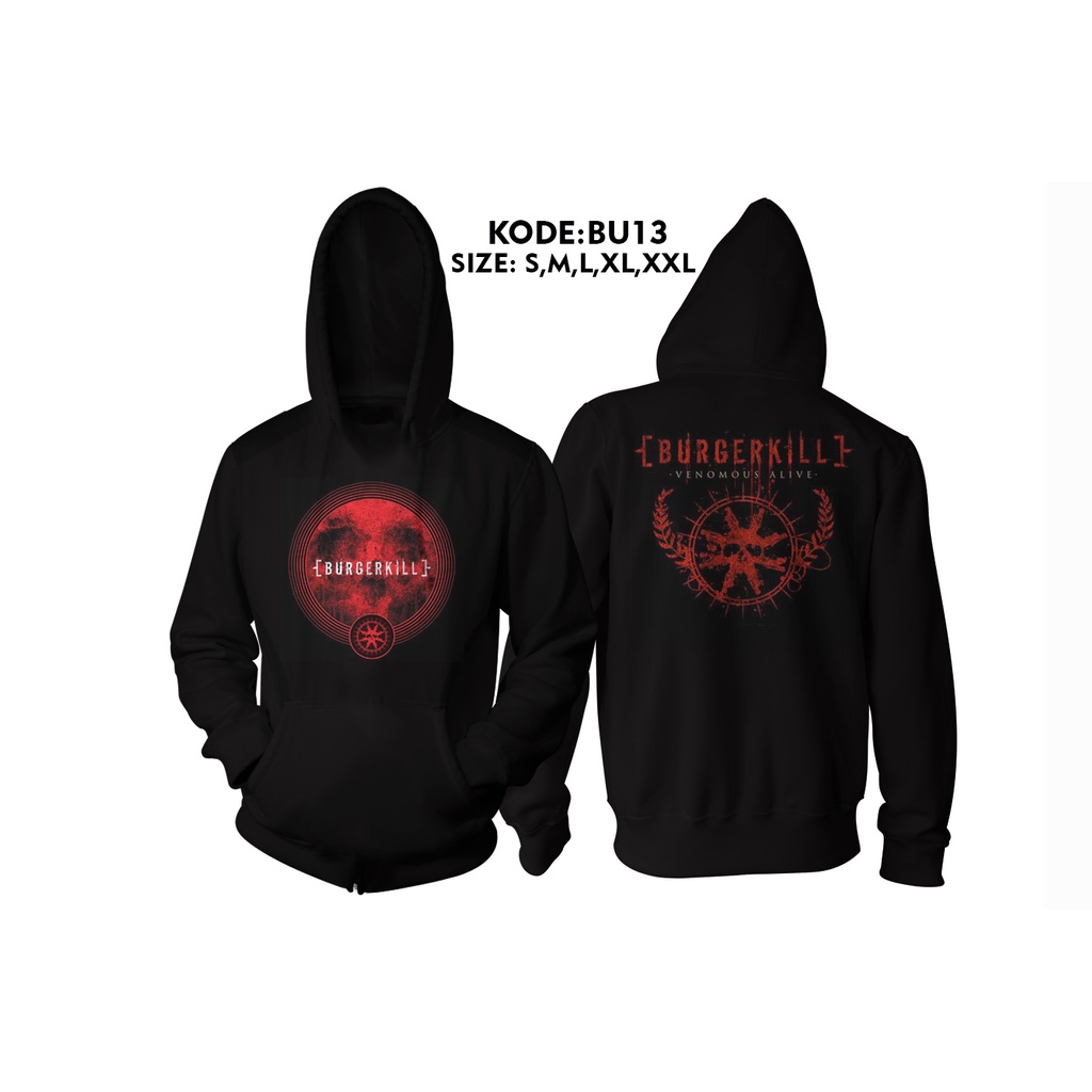 jaket band burgerkill logo style jaket hoodie zipper bu13