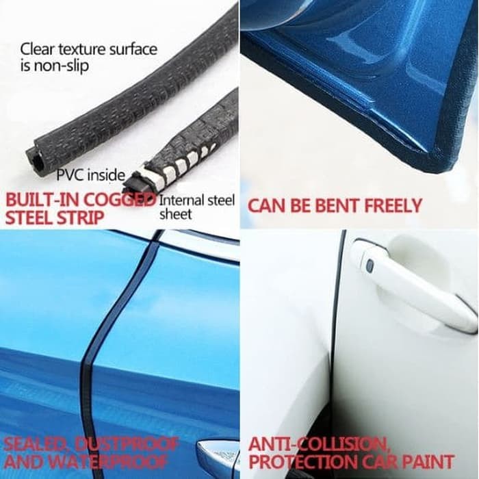 Pelindung Pintu Mobil Tebal Anti Gores Trim Door Guard STEEL PVC 10mm