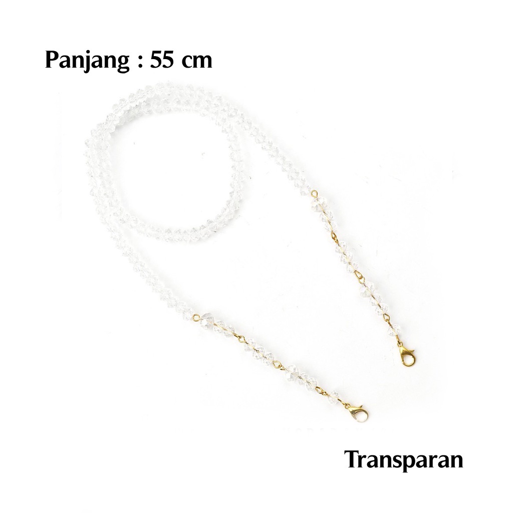 Gantungan Kalung Strap Masker Tali Masker Kristal 55&amp;60 cm