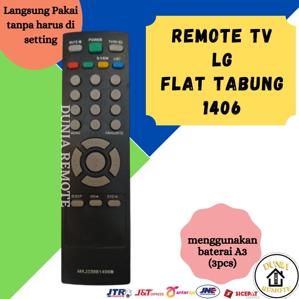 Remot / Remote LG TV TABUNG SLIM FLAT Blackpearl 1406 TANPA setting