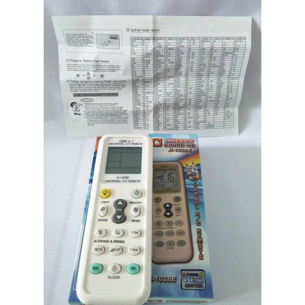 remote/remot universal ac dan kipas angin ac cunghe k1028e